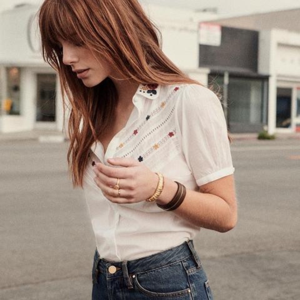 Sezane Chemise Estelle in Ecru US 4